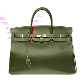 Hermès-HERMES Birkin 40 Bag in Red Leather - 102281-Red