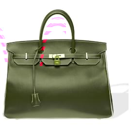 Hermès-HERMES Birkin 40 Bag in Red Leather - 102281-Red
