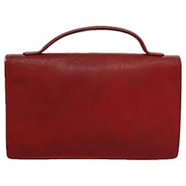 Céline-CELINE Mini Hand Bag Leather Red Auth 103334-Red