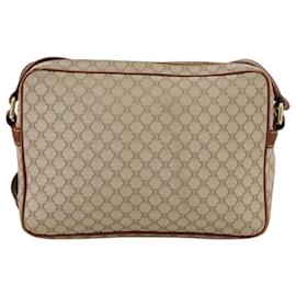 Céline-CELINE Macadam Canvas Shoulder Bag Beige Gold Auth 106111-Beige,Golden