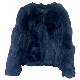 Short jacket with round collar Joseph 38 black coyote fur Black