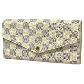Louis Vuitton-Louis Vuitton Long Wallet Damier Azur Portefeuille Sarah-White