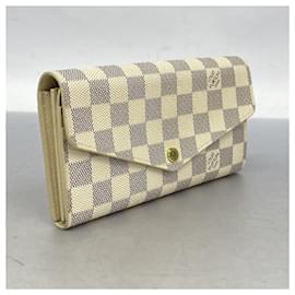 Louis Vuitton-Louis Vuitton Long Wallet Damier Azur Portefeuille Sarah-White