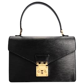 Louis Vuitton-Louis Vuitton Noir Epi Leather Monceau Handbag-Black