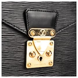 Louis Vuitton-Louis Vuitton Noir Epi Leather Monceau Handbag-Black