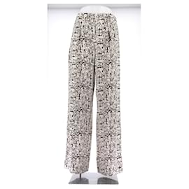 Hermès-HERMES Trousers T.FR 36 Silk-White