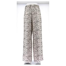 Hermès-HERMES Trousers T.FR 36 Silk-White