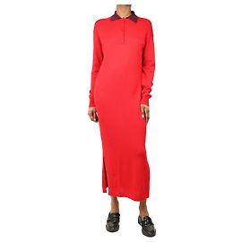 Loewe Rotes Strick-Polo-Midikleid - Größe XS Rot