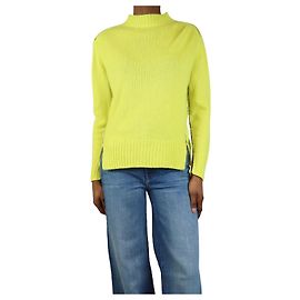 Joseph Pull en cachemire jaune néon à col rond - taille XS Jaune