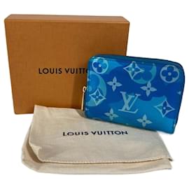 Louis Vuitton-Porta-moedas com zíper em flor Monogram Vernis Louis Vuitton-Azul