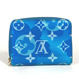 Louis Vuitton-Porta-moedas com zíper em flor Monogram Vernis Louis Vuitton-Azul
