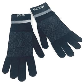 Louis Vuitton Gong Mai Monogram Eclipse Gloves Brown Black