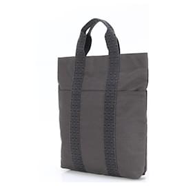 Hermès-Hermes Air Line Cabas Shoulder Bag-Black,Dark grey