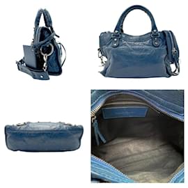 Balenciaga-Balenciaga Classic City Leather Handbag-Navy blue