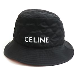 Céline-Celine Black and White Nylon Bucket Hat-Black,White