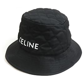 Céline-Celine Black and White Nylon Bucket Hat-Black,White