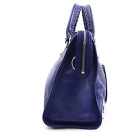 Balenciaga-Balenciaga City Leather Handbag-Blue,Navy blue