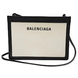 Balenciaga-Balenciaga Navy Pochette Shoulder Bag-Black,White