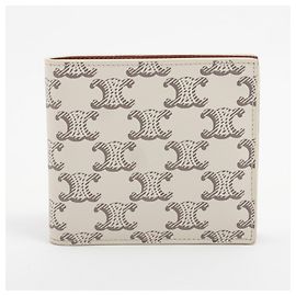 Céline Celine Triomphe Canvas Bifold Wallet Beige