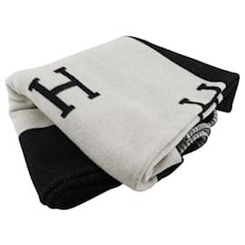 Hermès-Hermes Avalon Wool and Cashmere Blanket-Black,White