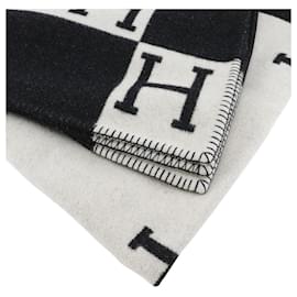 Hermès-Hermes Avalon Wool and Cashmere Blanket-Black,White