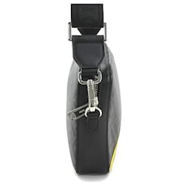 Fendi-Fendi Diagonal Leather Shoulder Bag-Black,Yellow