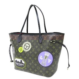 Louis Vuitton-Louis Vuitton My Monogram World Tour Neverfull MM Tote Bag-Brown