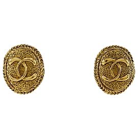 Boucles d'oreilles clips en plaqué or Chanel Coco Mark Doré