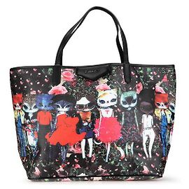 Sac à main épaule motif chat Givenchy en cuir PVC noir Noir