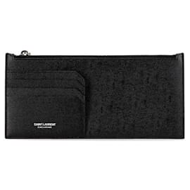 Yves Saint Laurent-Saint Laurent 617600 Leather Card Case Coin Case-Black