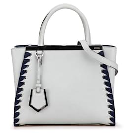 Fendi-Fendi Leather Petit 2Jours Handbag 8BH253-Grey