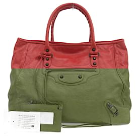 Balenciaga-Balenciaga The Sunday Leather Tote Bag-Red