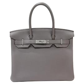Hermès-Hermes Birkin 30 Togo Handbag-Grey
