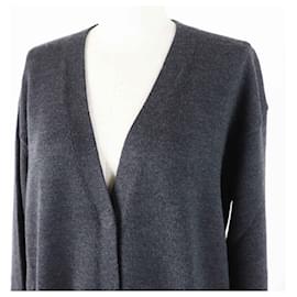 Fendi-Fendi Wool FF Embroidery Knit Cardigan Women-Dark grey