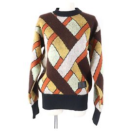 Jersey de lana mohair con parche de logo de cuero Louis Vuitton Multicolor