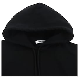 Balenciaga-Balenciaga Cotton Logo Print Pullover Hoodie-Black
