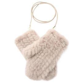 Guantes de piel de visón Max Mara MINKMITT Beige