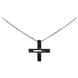 Gucci-Gucci Cutout G Cross SV925 Necklace-Silvery