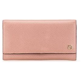 Gucci-Gucci Interlocking G Leather Long Wallet-Pink
