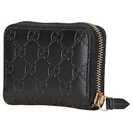 Gucci-Gucci Guccissima Leather Coin Case-Black