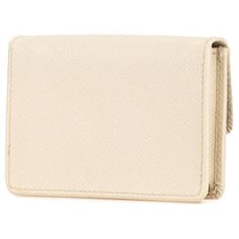 Prada-Prada Saffiano Leather Card Case 1M0881-White