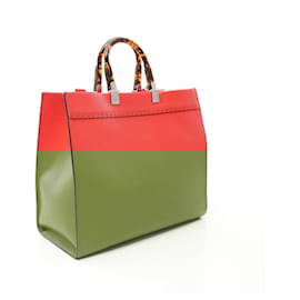 Fendi-Fendi Sunshine Medium Leather Tote Bag-Red