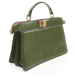 Fendi-Fendi Peekaboo ISeeU East West Leather Handbag-Green