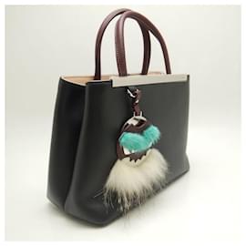 Fendi-Fendi Leather Petit 2Jours Small Monster Handbag-Black