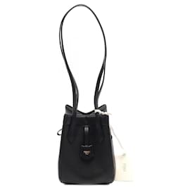 Fendi-Fendi Origami Mini Leather Shoulder Bag 8BS083-Black