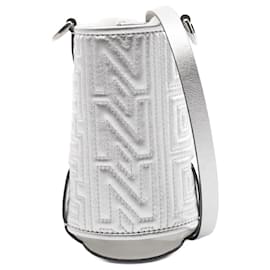 Fendi-Fendi x Marc Jacobs Leather Shoulder Bag-Silvery