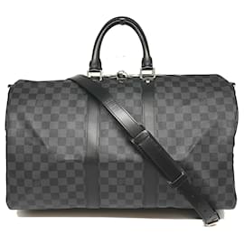 Louis Vuitton-Louis Vuitton Damier Graphite Keepall 45 Bandouliere Bag-Black