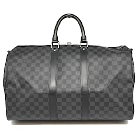 Louis Vuitton-Louis Vuitton Damier Graphite Keepall 45 Bandouliere Bag-Black