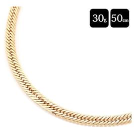 Autre Marque-K18 12-Sided Triple Necklace Yellow Gold-Golden