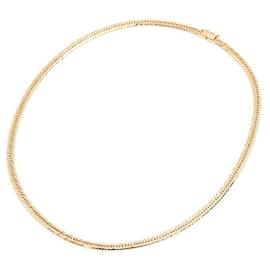 Autre Marque-K18 12-Sided Triple Necklace Yellow Gold-Golden